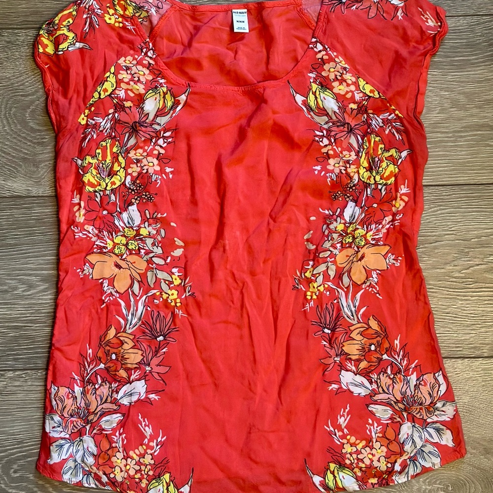 Floral Red/Orange Women's Top